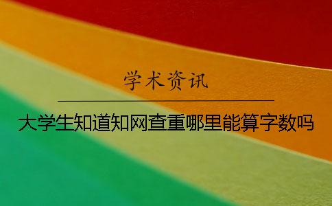 大學生知道知網查重哪里能算字數嗎？