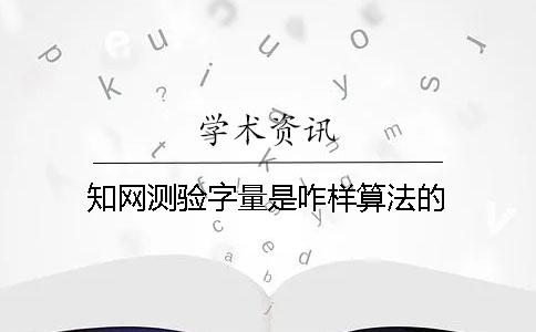 知網測驗字量是咋樣算法的？