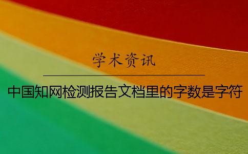 中國知網檢測報告文檔里的字數是字符還是字數