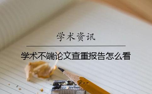 學術不端論文查重報告怎么看