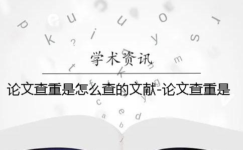 論文查重是怎么查的文獻-論文查重是怎么查的內容