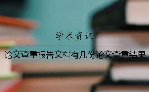 論文查重報告文檔有幾份論文查重結果 論文查重報告文檔有幾份論文查重結果