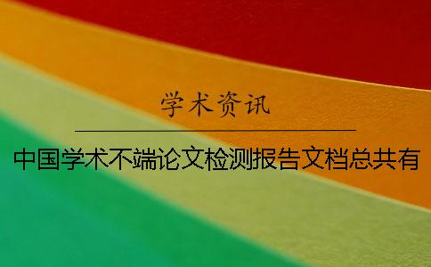 中國學術不端論文檢測報告文檔總共有幾份? 中國學術不端論文檢測報告文檔總共有幾份?