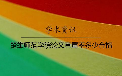 楚雄師范學院論文查重率多少合格