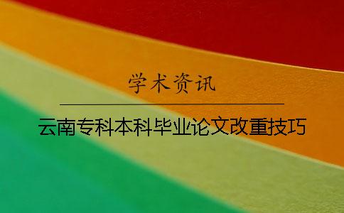 云南專科本科畢業論文改重技巧
