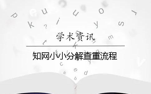 知網小小分解查重流程