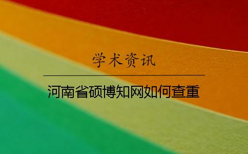 河南省碩博知網如何查重