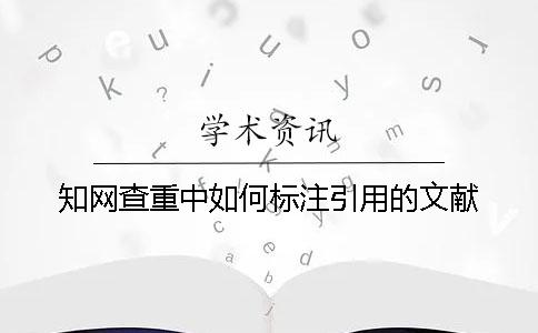 知網查重中如何標注引用的文獻？